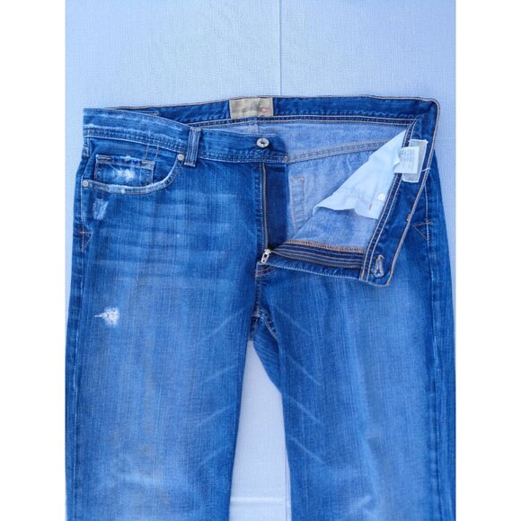 Vtg BKE Carson Jeans 36 X-Long Distressed Ripped Whiskered Denim Straight Leg - Picture 6 of 13